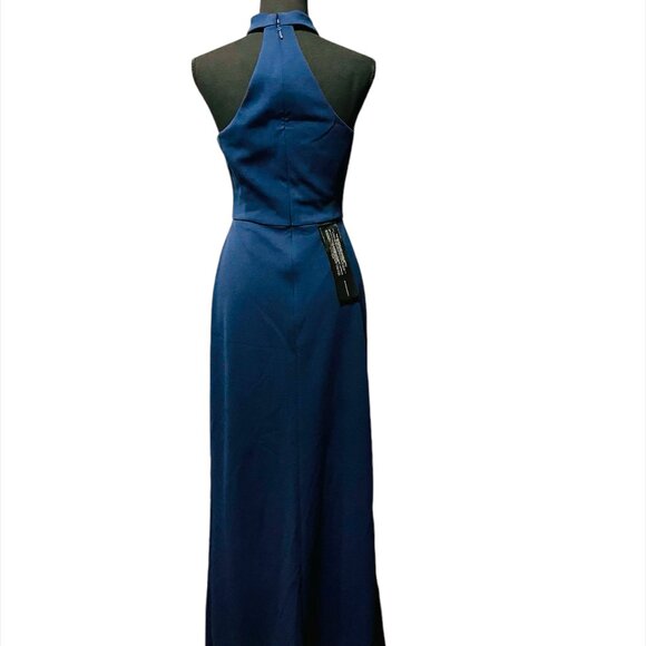 BCBGMAXAZRIA Dark Navy Elias Collar Detail Gown (NWT) - Picture 6 of 8